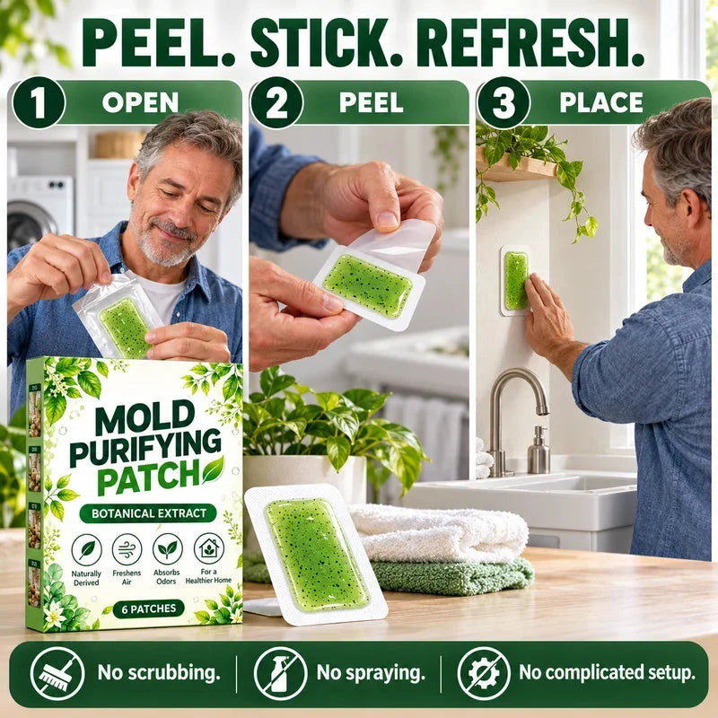🧪6 Pcs Botanical Mold Removal Patches – Long-Lasting Damp Area Care