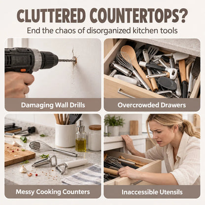 Multi-Functional Drill-Free Cabinet Door Hook Rail