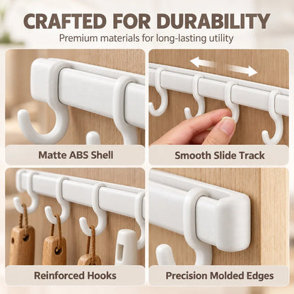 Multi-Functional Drill-Free Cabinet Door Hook Rail