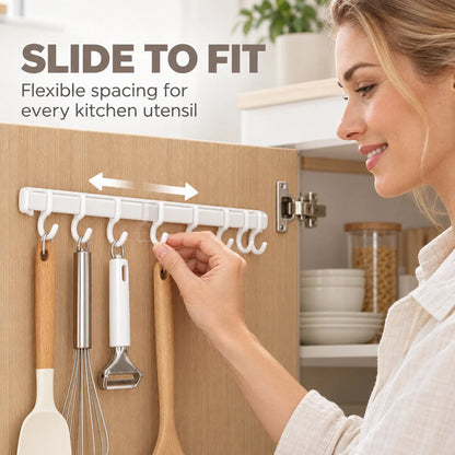 Multi-Functional Drill-Free Cabinet Door Hook Rail