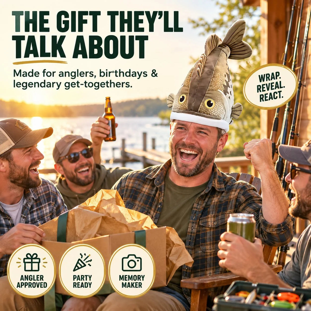 🔥Last day 70% OFF🐟 Funny 3D Fish Hat — Funny Fishing Gift for Anglers, Lake Days & Parties