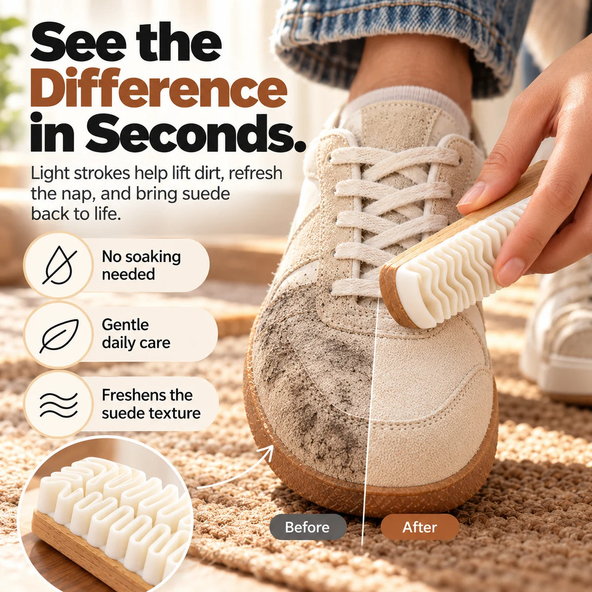 👟 Suede Shoe Cleaning Brush – Everyday Care with Bonus Cleaner