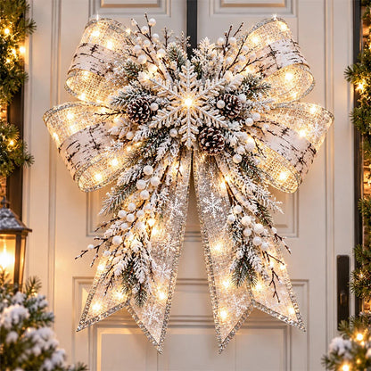 🔥Last Day 50% OFF -🎀🎄 Christmas Magic Door Bows – Oversized Light-Up Christmas Decor