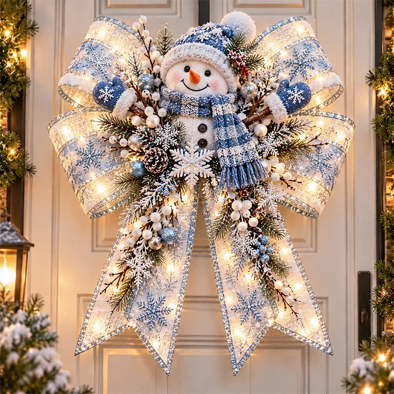 🔥Last Day 50% OFF -🎀🎄 Christmas Magic Door Bows – Oversized Light-Up Christmas Decor