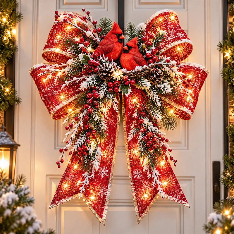 🔥Last Day 50% OFF -🎀🎄 Christmas Magic Door Bows – Oversized Light-Up Christmas Decor