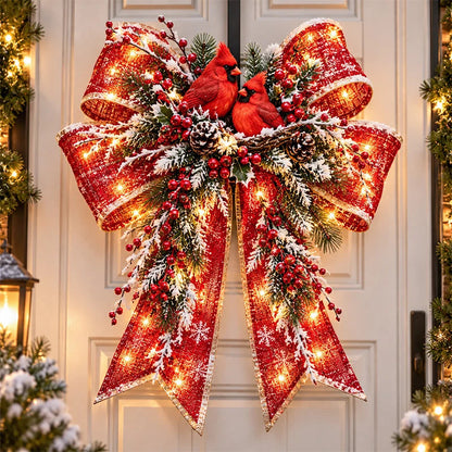 🔥Last Day 50% OFF -🎀🎄 Christmas Magic Door Bows – Oversized Light-Up Christmas Decor