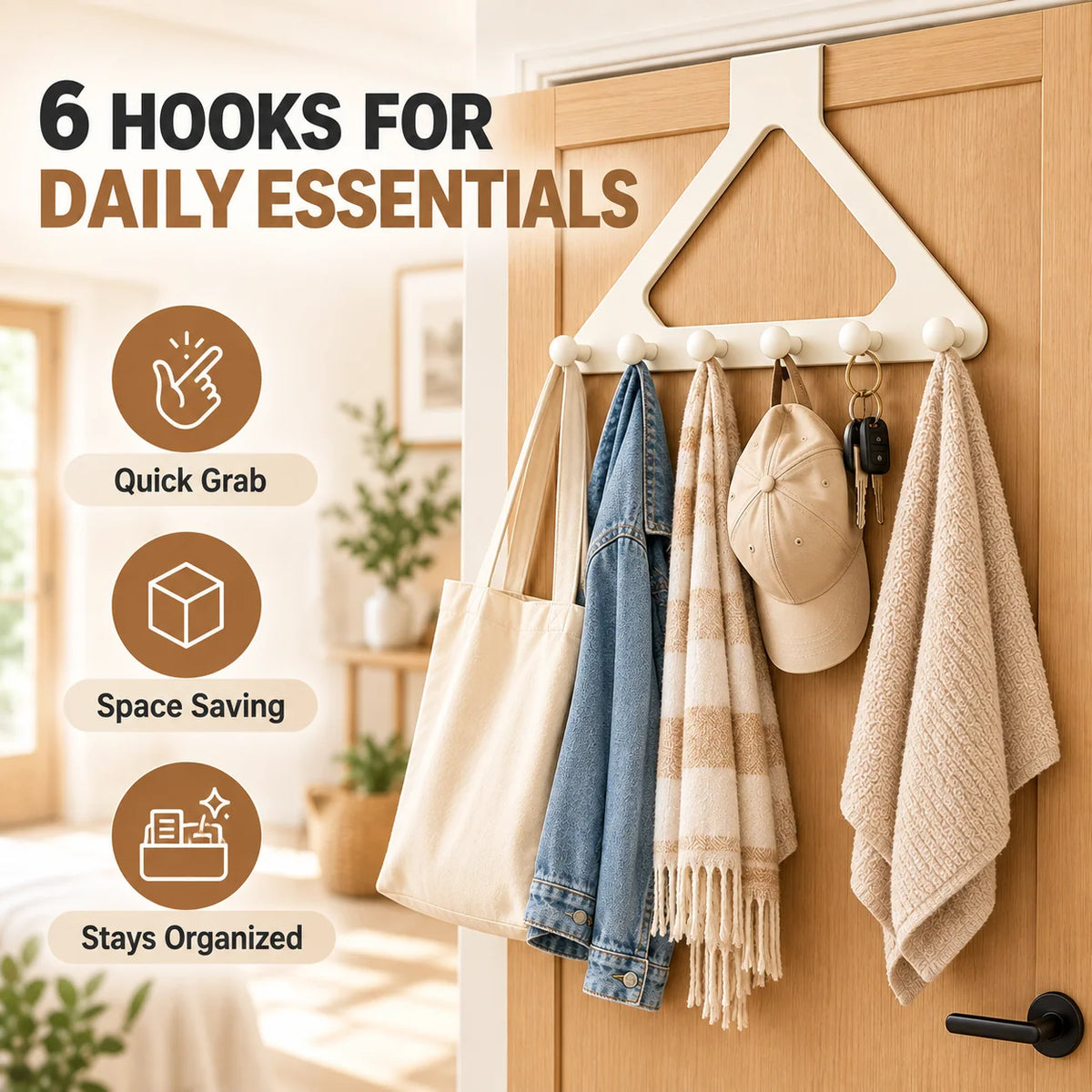 🚪 Triangle Over-the-Door Organizer – Space-Saving Hanging Storage