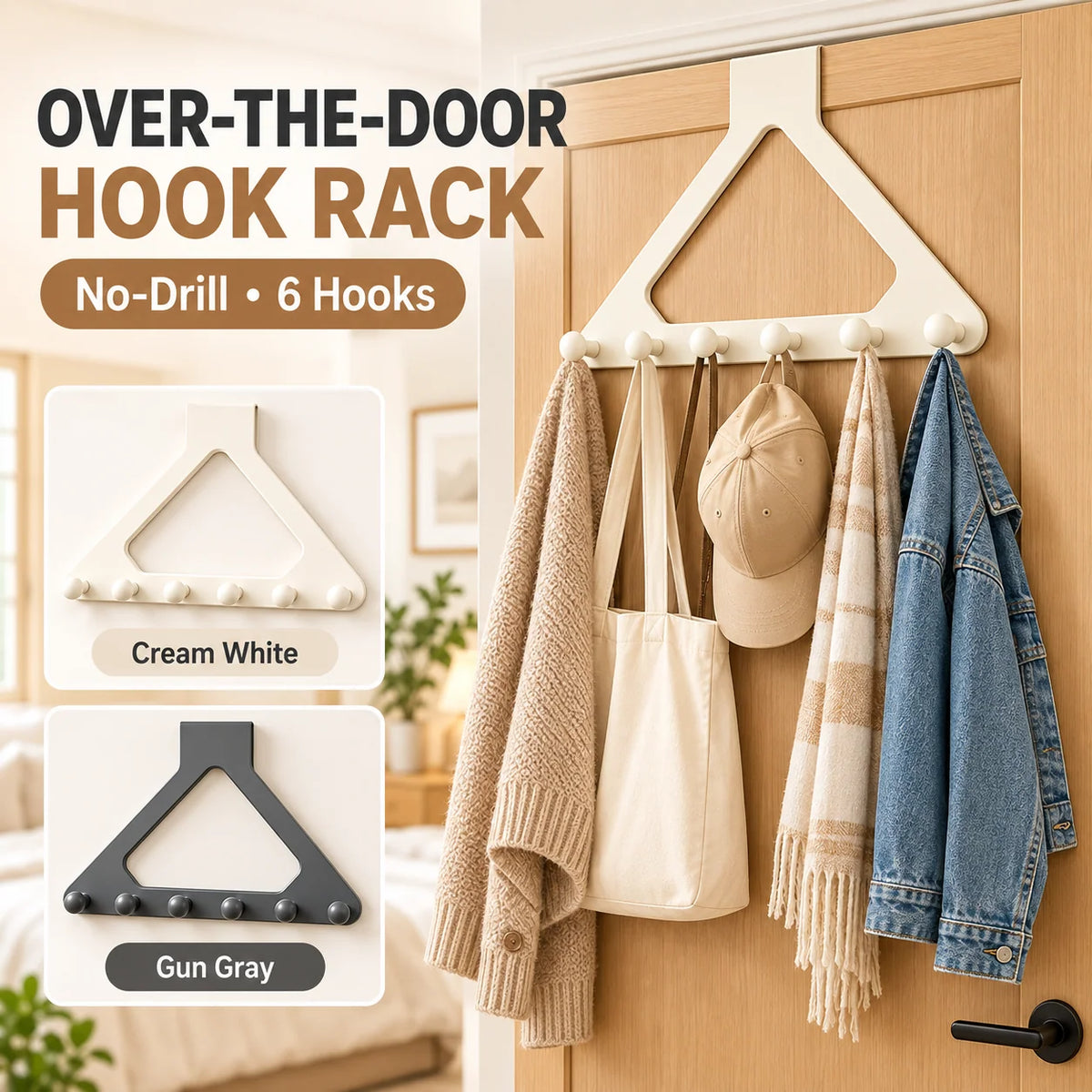 🚪 Triangle Over-the-Door Organizer – Space-Saving Hanging Storage