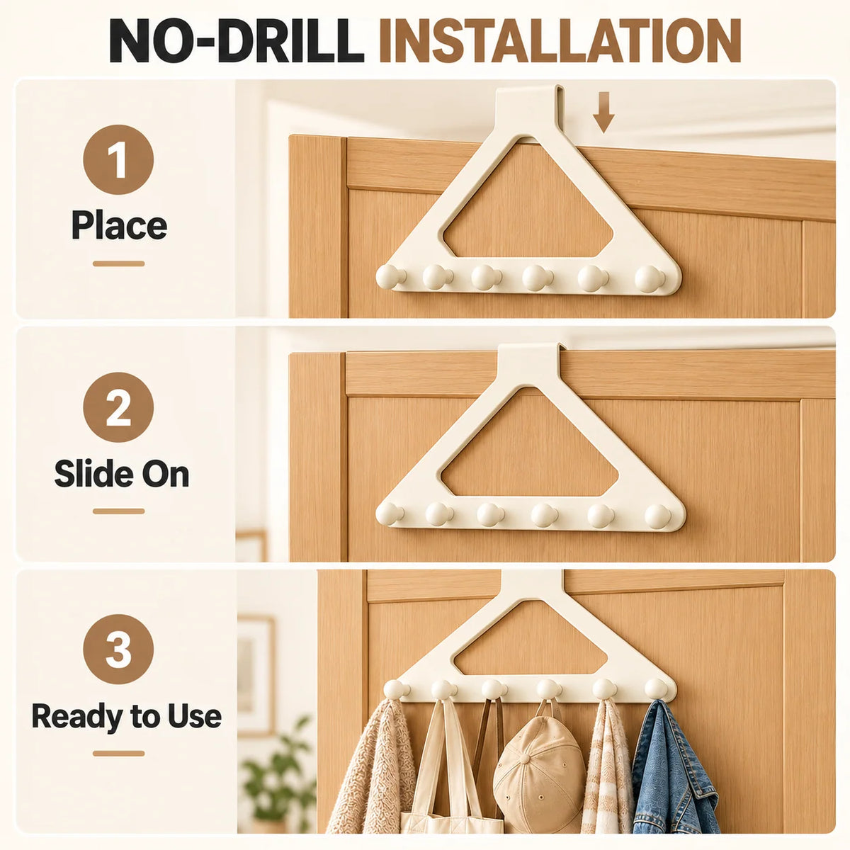 🚪 Triangle Over-the-Door Organizer – Space-Saving Hanging Storage