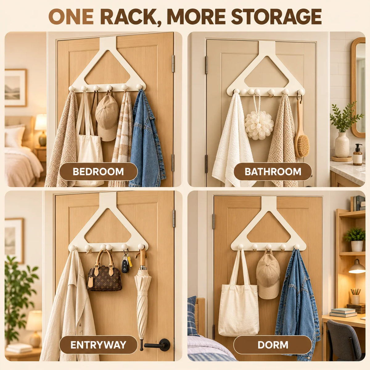 🚪 Triangle Over-the-Door Organizer – Space-Saving Hanging Storage