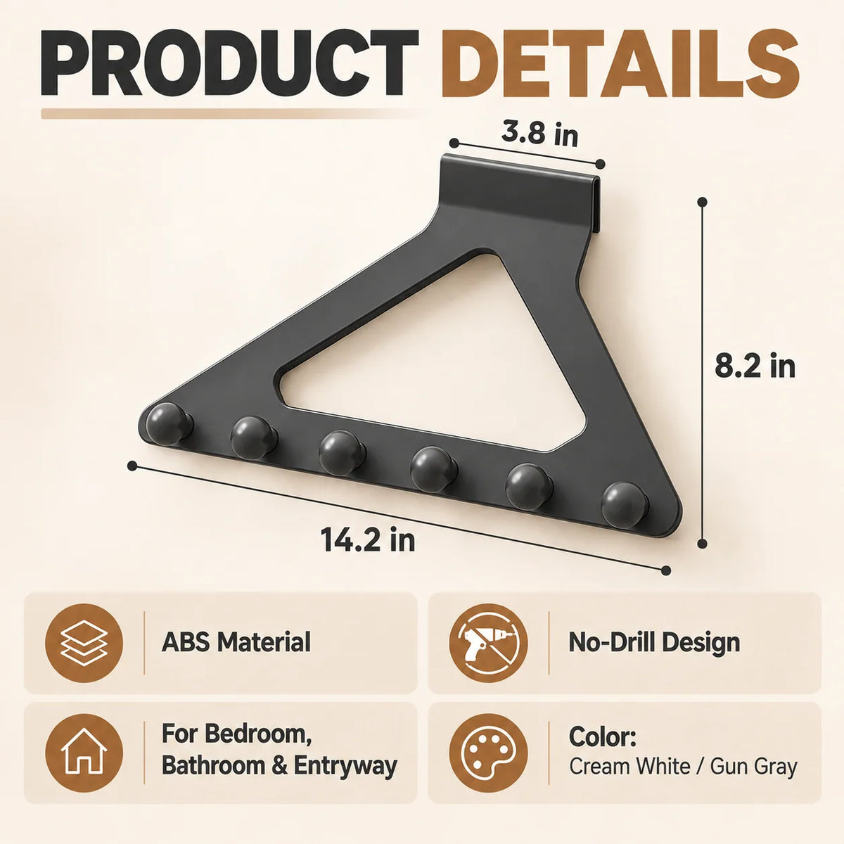 🚪 Triangle Over-the-Door Organizer – Space-Saving Hanging Storage