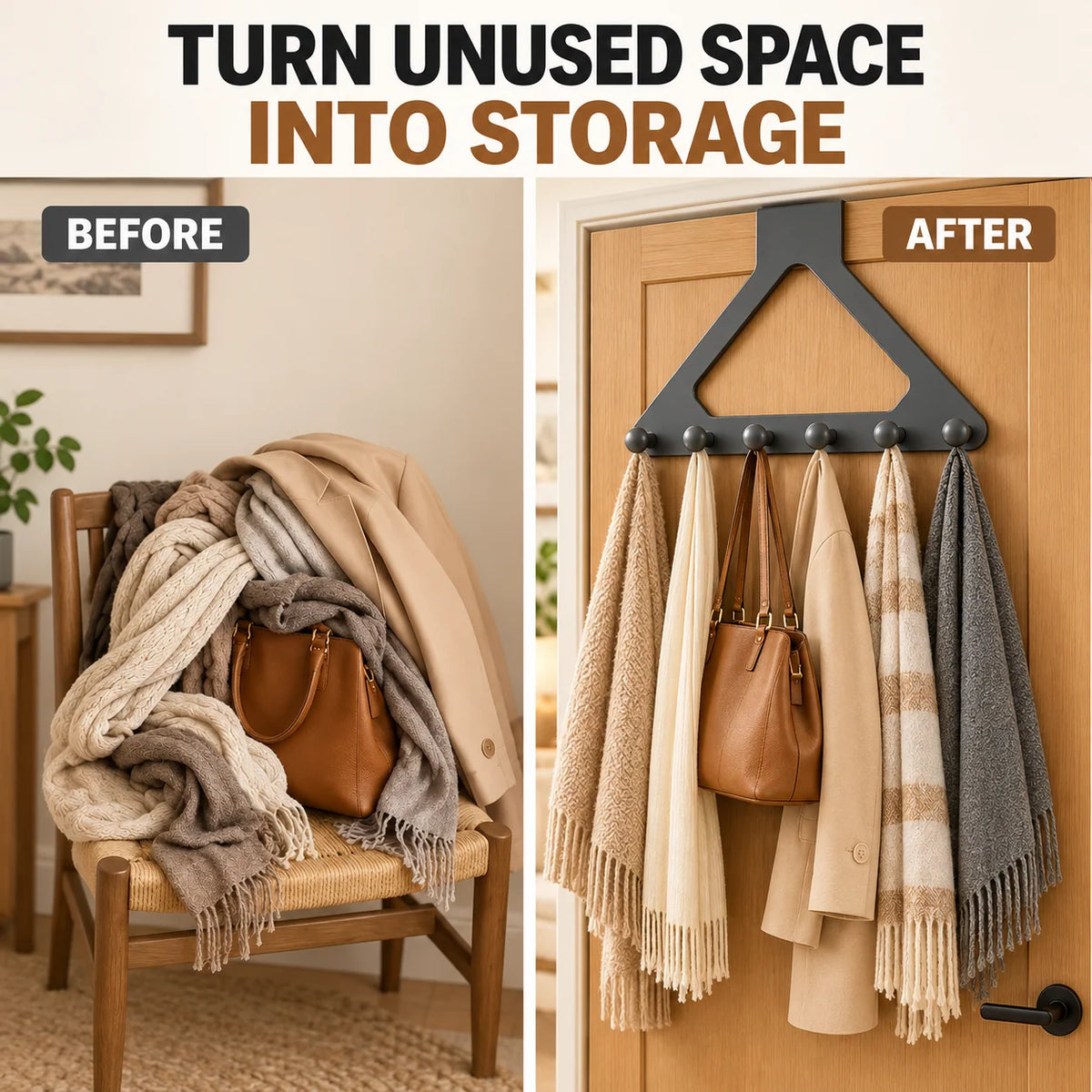 🚪 Triangle Over-the-Door Organizer – Space-Saving Hanging Storage
