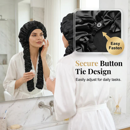 🌙 Satin Heatless Curling Bonnet – Wake Up to Beautiful Curls