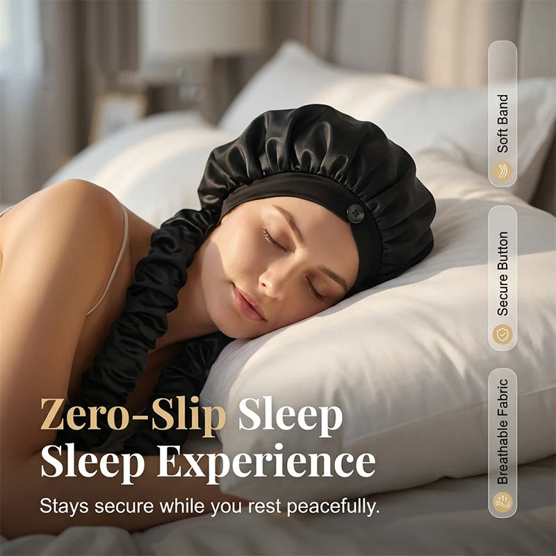 🌙 Satin Heatless Curling Bonnet – Wake Up to Beautiful Curls