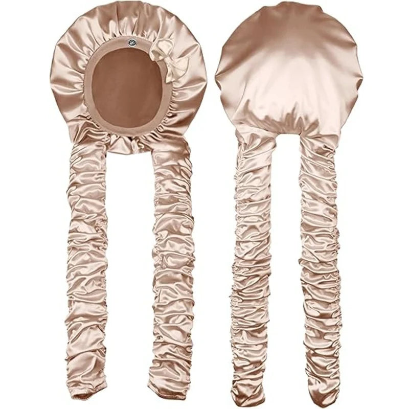 🌙 Satin Heatless Curling Bonnet – Wake Up to Beautiful Curls