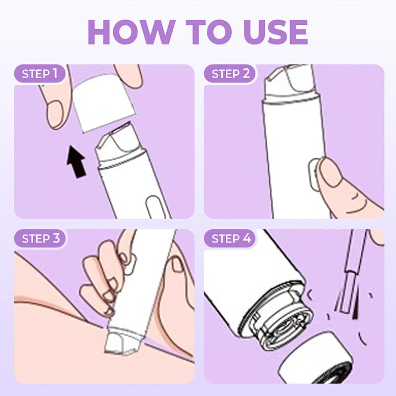 2-in-1 Women's Cordless Electric Razor | Painless Hair Remover For Face, Legs, Armpits & Bikini Line, Rechargeable