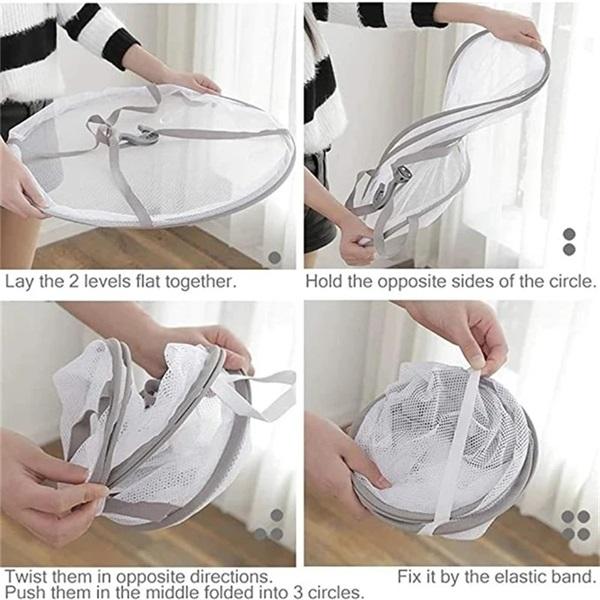 🧺 Foldable Double-Layer Laundry Basket – Easy Sorting & Space-Saving Storage