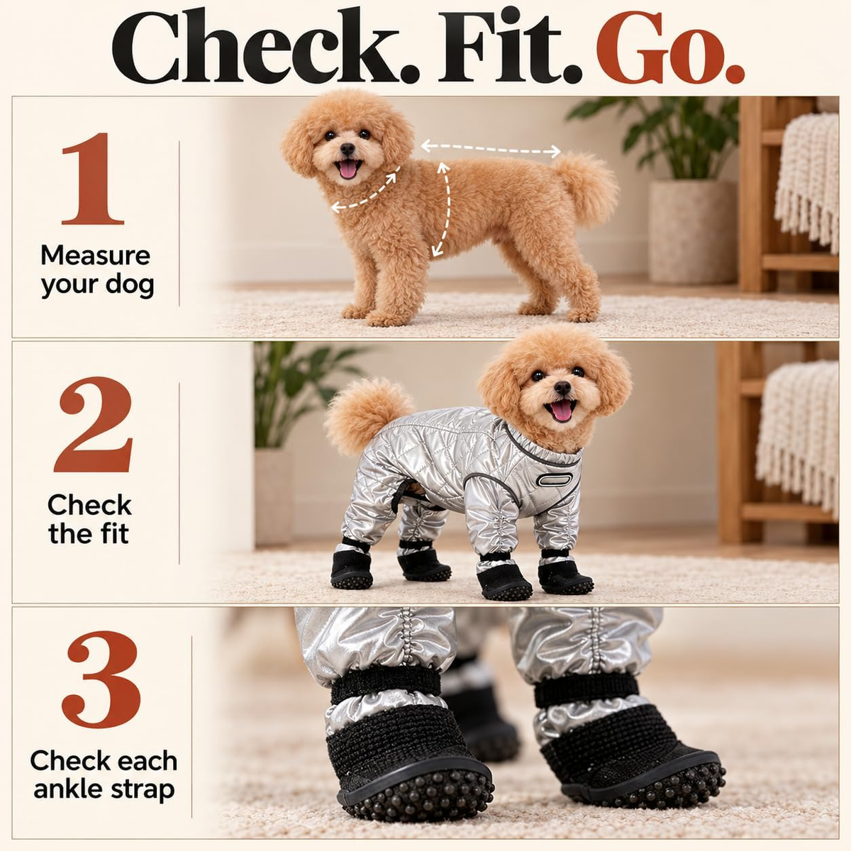❄️ Dog Snowsuit with Attached Boots – Full-Body Winter Protection