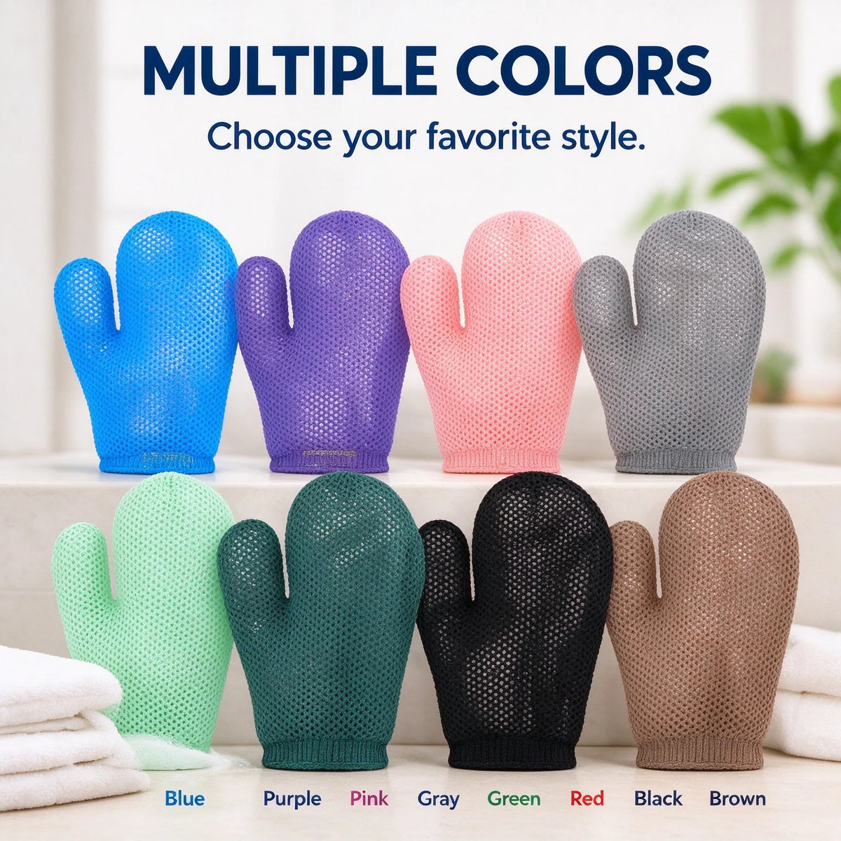 🧤 Honeycomb Mesh Shower Gloves – Exfoliating Body Scrub Mitts