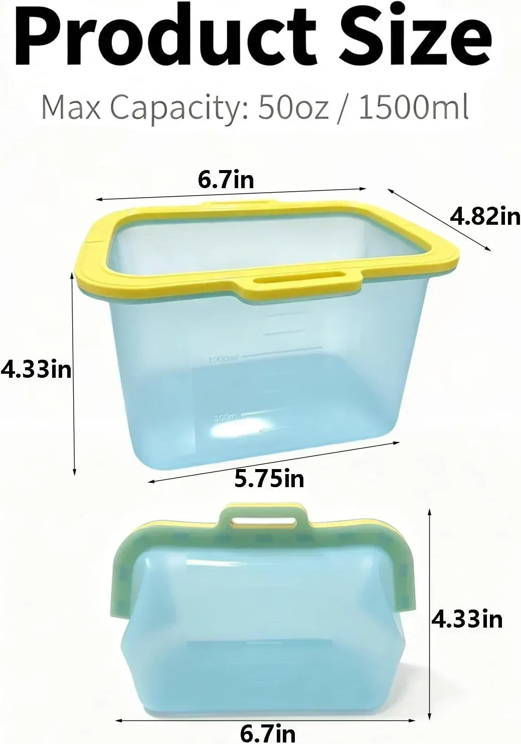 50oz Silicone Food Storage Bag 🥬 – Reusable Magnetic-Seal Design