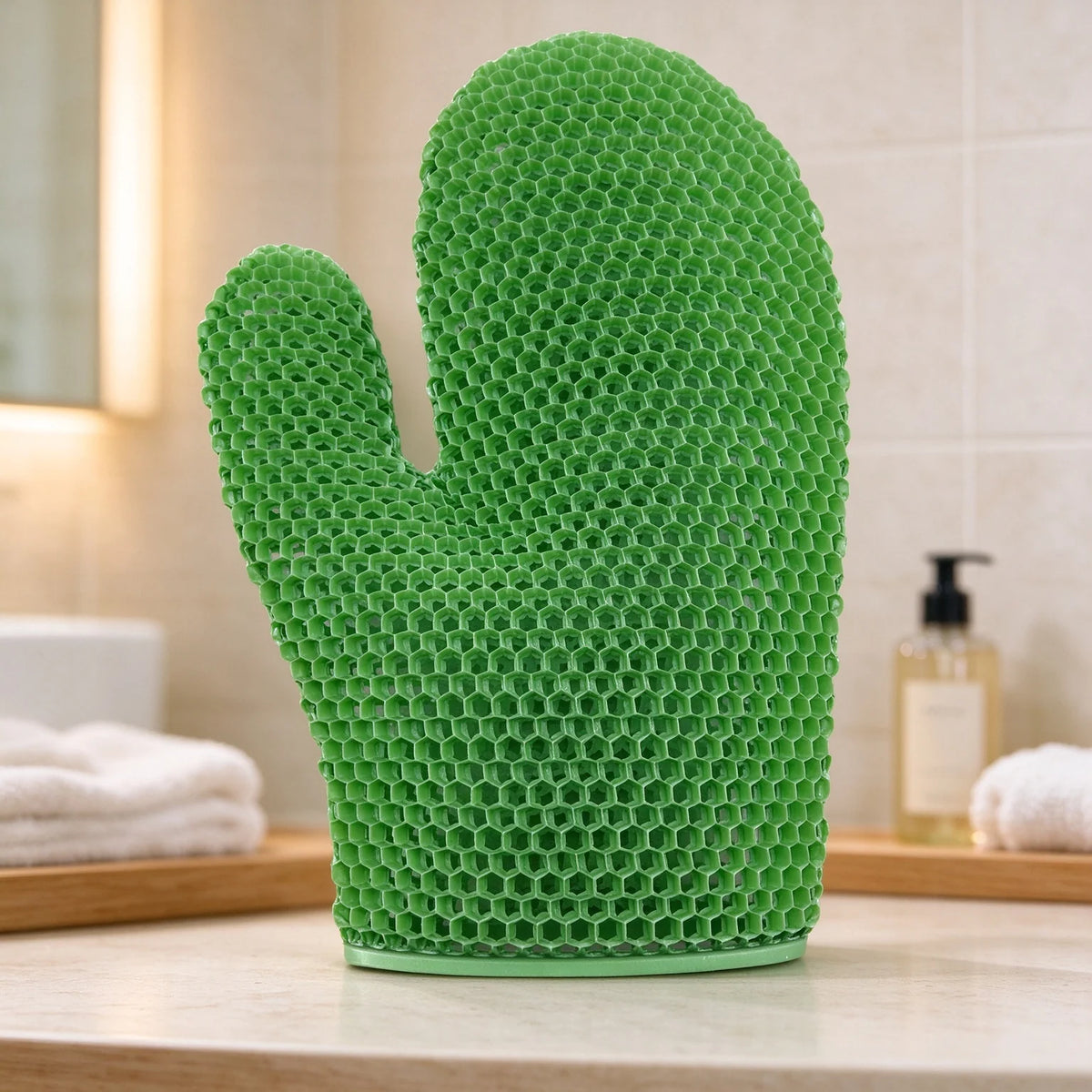 🧤 Honeycomb Mesh Shower Gloves – Exfoliating Body Scrub Mitts