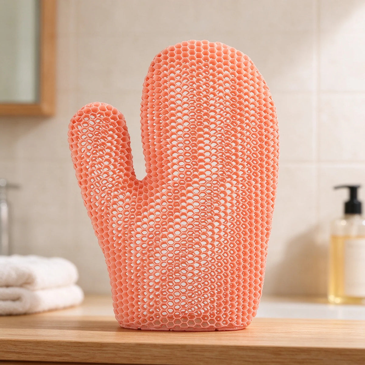 🧤 Honeycomb Mesh Shower Gloves – Exfoliating Body Scrub Mitts