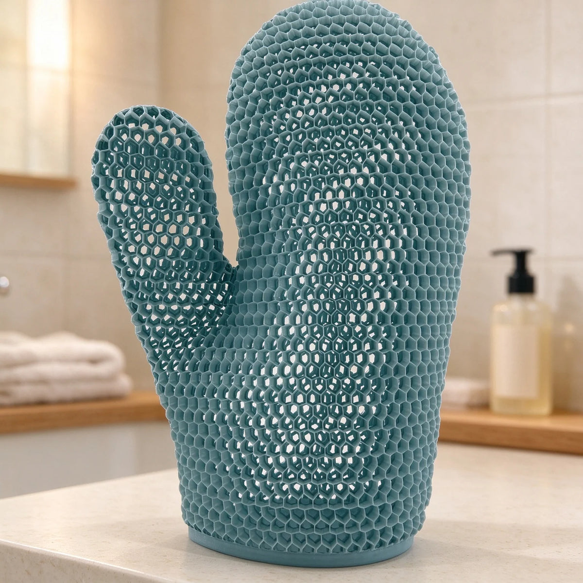 🧤 Honeycomb Mesh Shower Gloves – Exfoliating Body Scrub Mitts