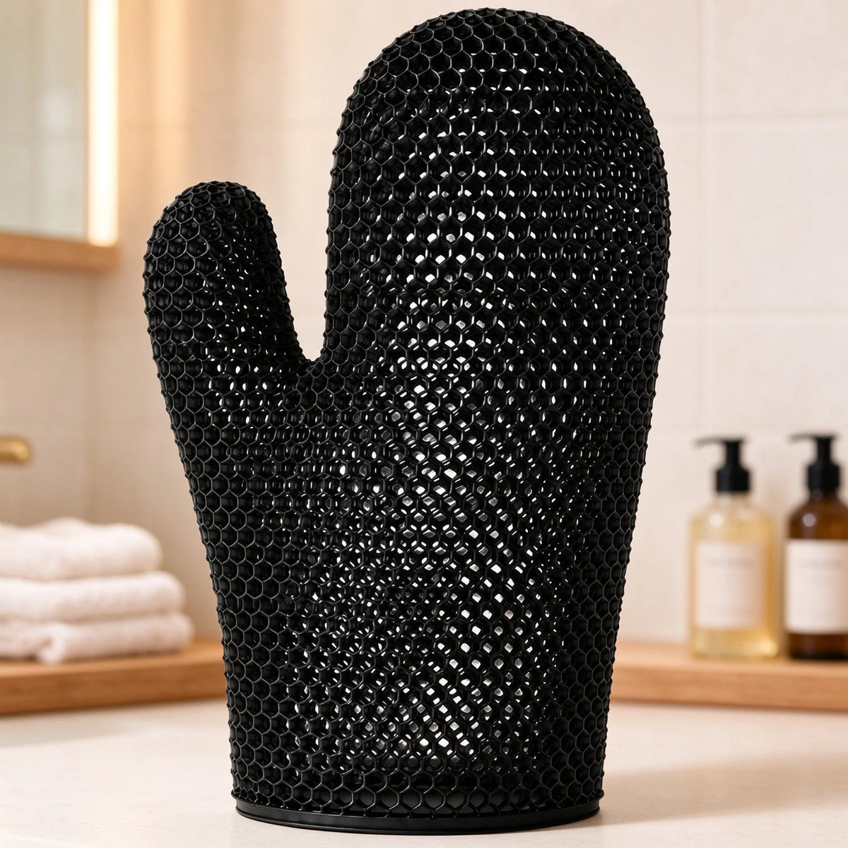 🧤 Honeycomb Mesh Shower Gloves – Exfoliating Body Scrub Mitts