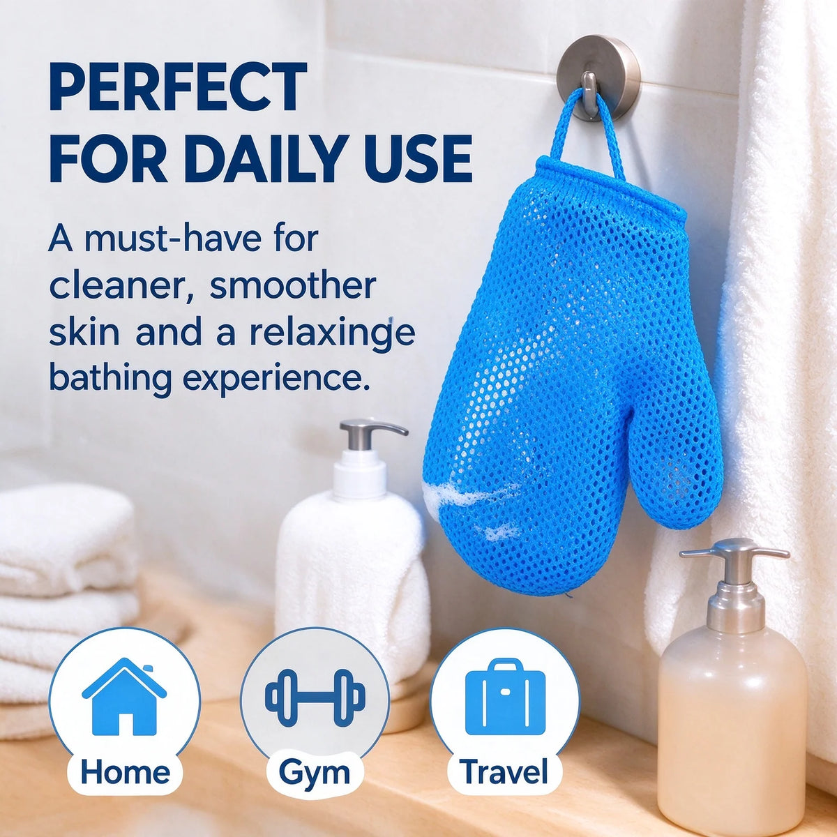 🧤 Honeycomb Mesh Shower Gloves – Exfoliating Body Scrub Mitts