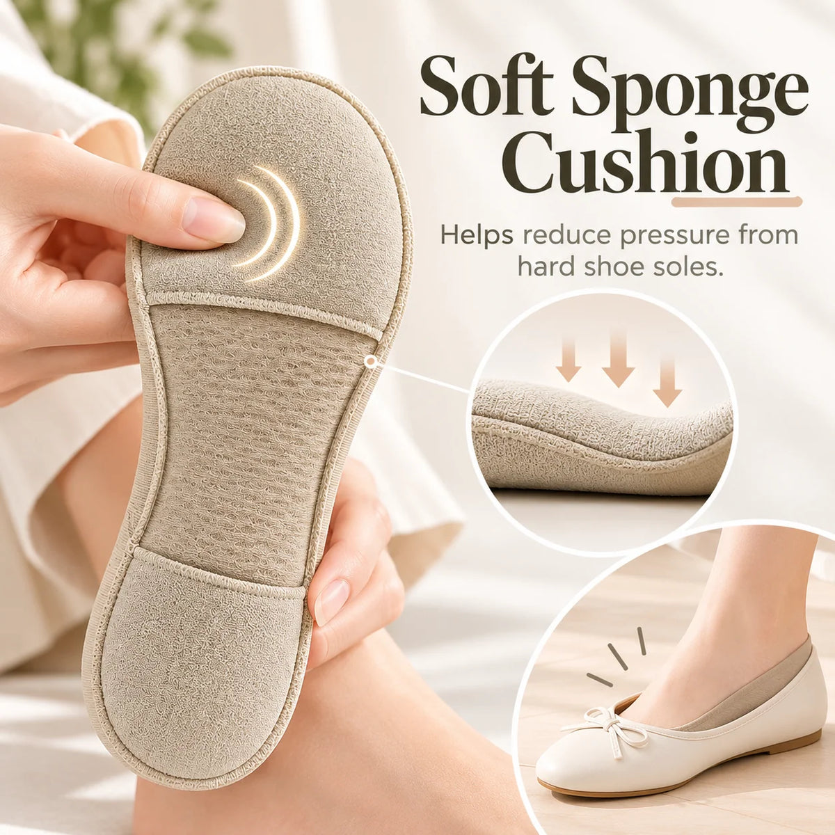 Women's Cushioned No-Show Socks – Comfortable Fit for Flats