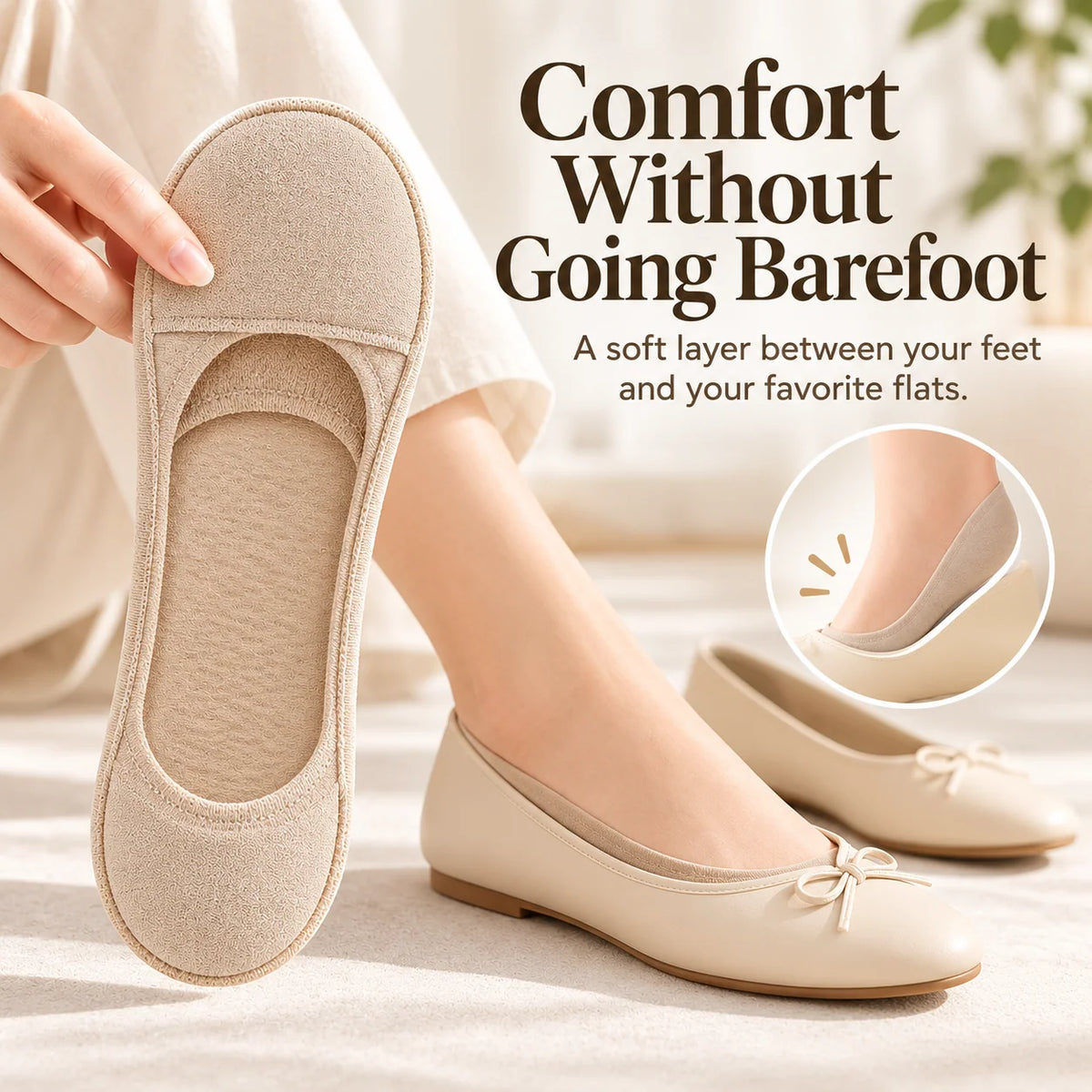 Women's Cushioned No-Show Socks – Comfortable Fit for Flats