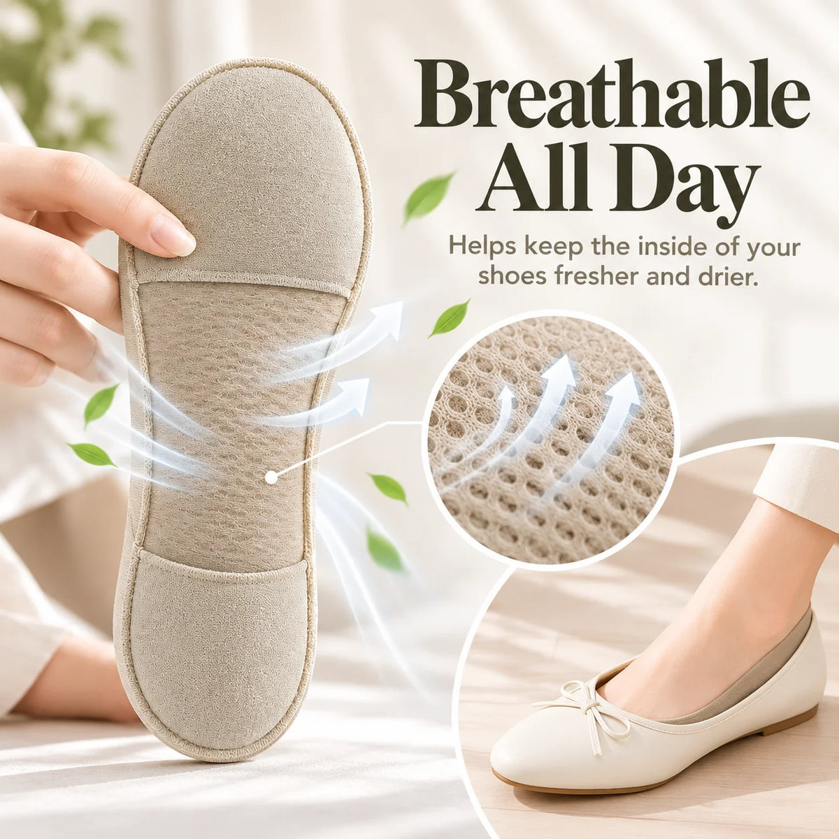 Women's Cushioned No-Show Socks – Comfortable Fit for Flats