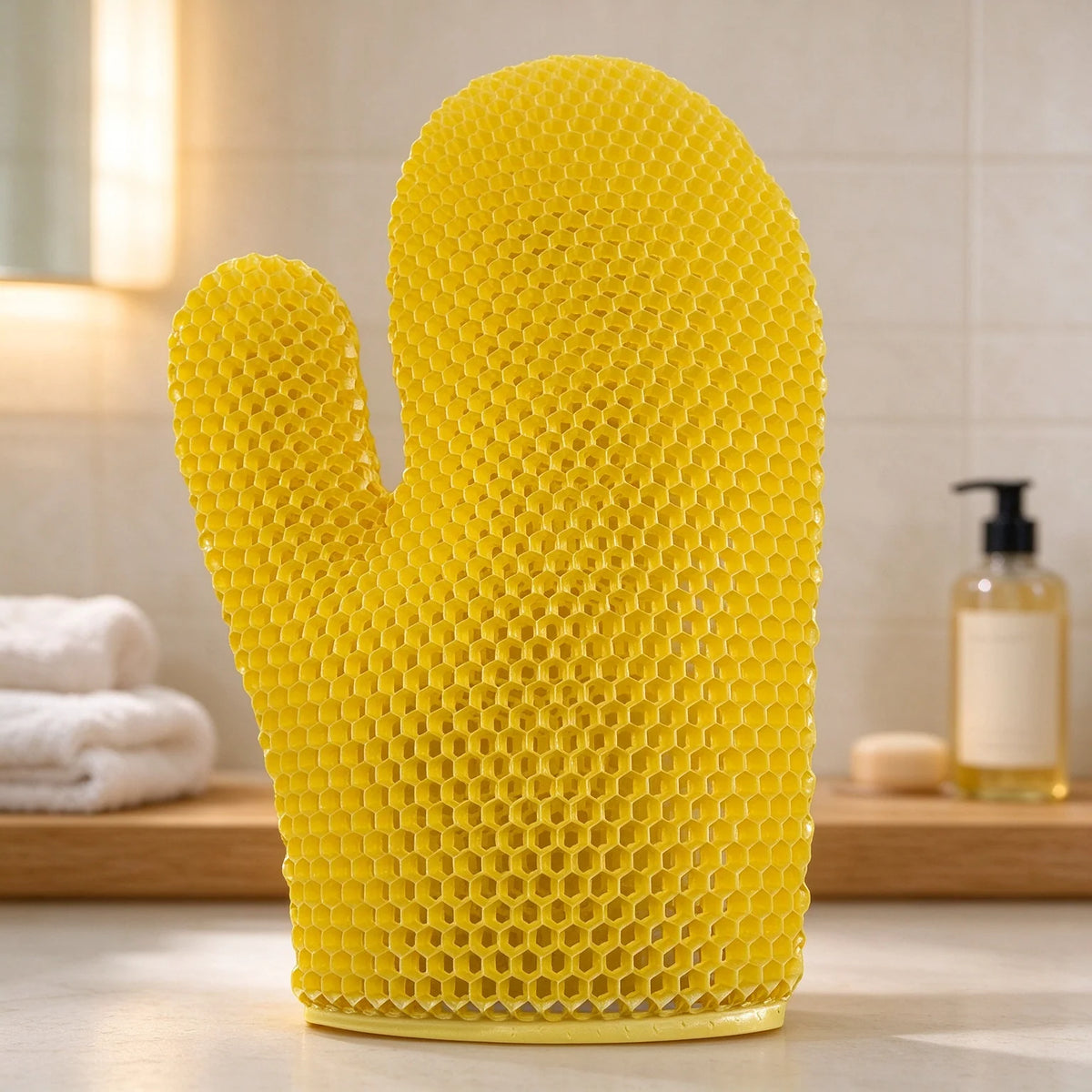 🧤 Honeycomb Mesh Shower Gloves – Exfoliating Body Scrub Mitts