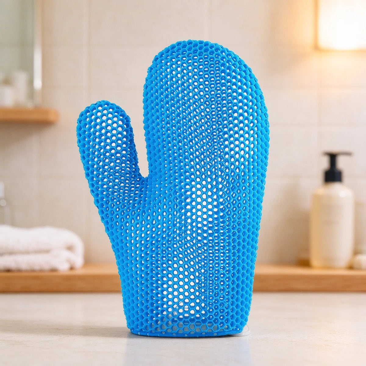 🧤 Honeycomb Mesh Shower Gloves – Exfoliating Body Scrub Mitts