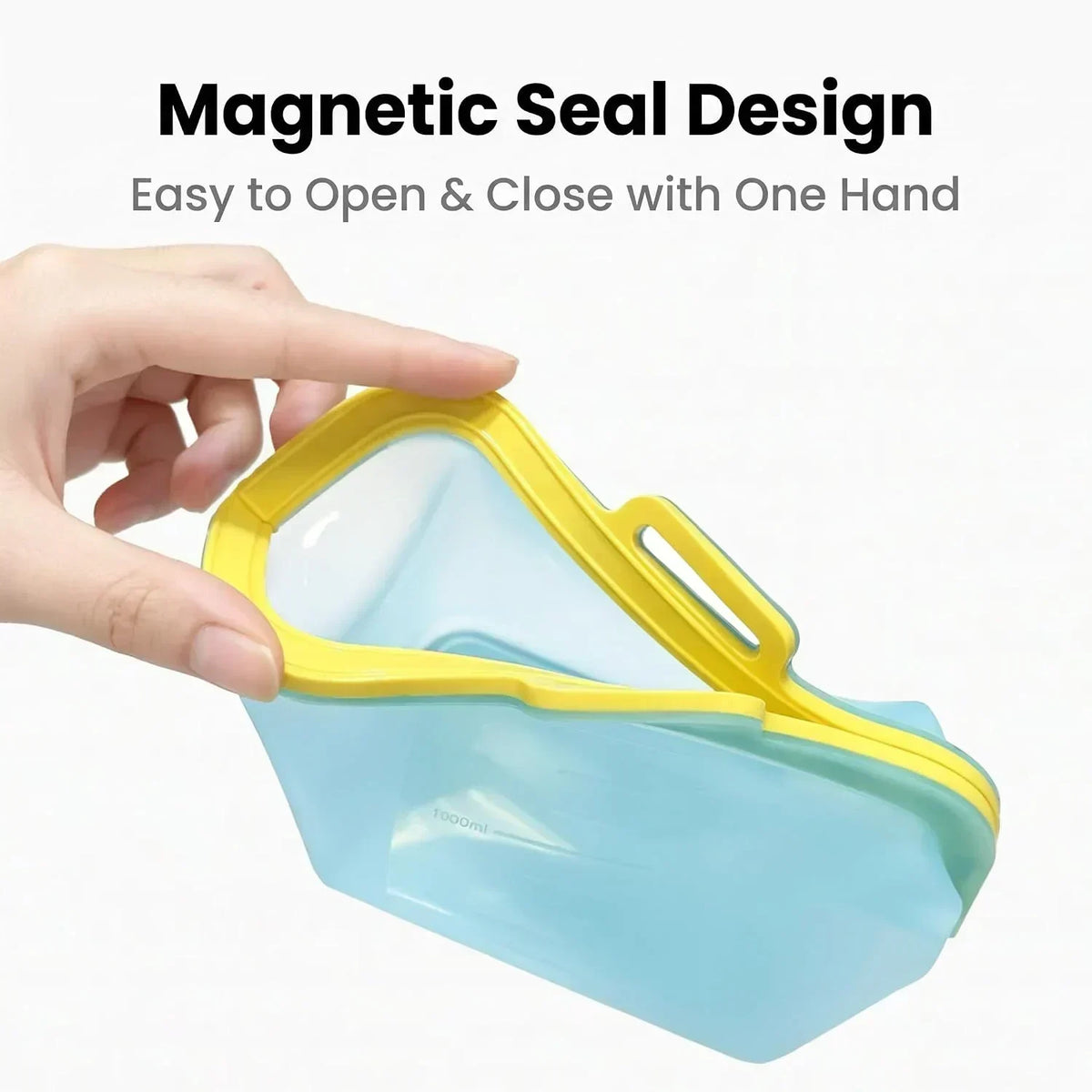 50oz Silicone Food Storage Bag 🥬 – Reusable Magnetic-Seal Design