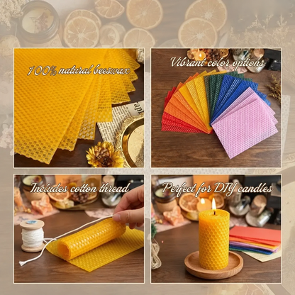 🍯🕯️ DIY Beeswax Candle Making Kit (12-Piece Set) – Create Your Own Cozy Glow!