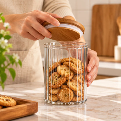Modern Glass Storage Jar with Lid(1000 ML)