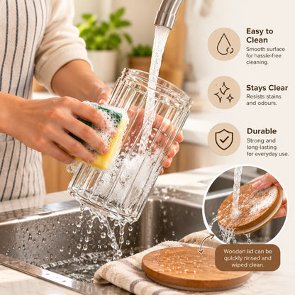 Modern Glass Storage Jar with Lid(1000 ML)