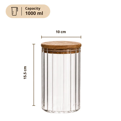 Modern Glass Storage Jar with Lid(1000 ML)