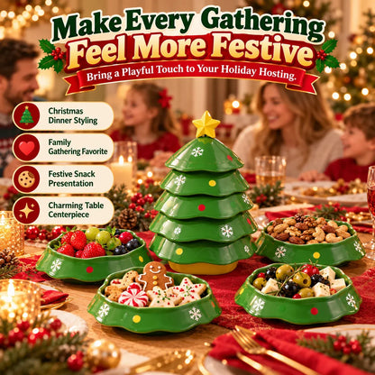 5-Layer Christmas Tree Serving Tray - Green