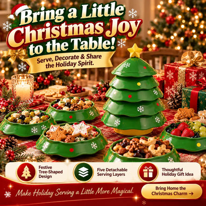 5-Layer Christmas Tree Serving Tray - Green