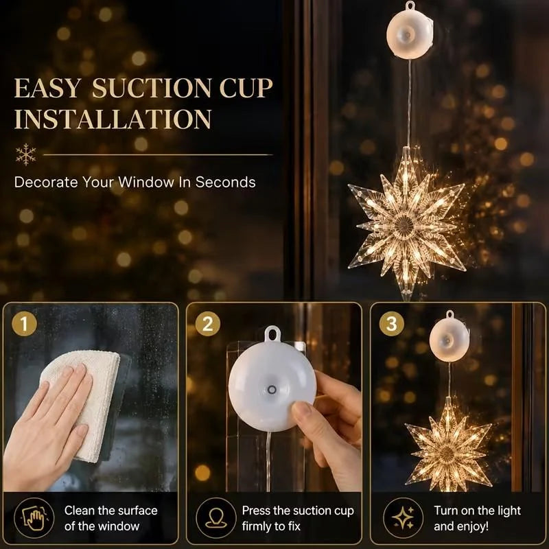🎄 50% OFF! ✨ DIY Christmas Suction Window Lights – No drill, battery & reusable ✨