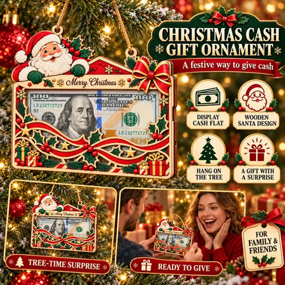 🎄💵 Wooden Christmas Money Gift Holder Ornament – A Fun & Festive Way to Gift Cash 🎁✨