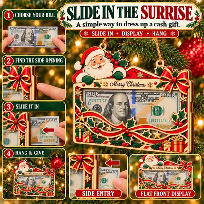 🎄💵 Wooden Christmas Money Gift Holder Ornament – A Fun & Festive Way to Gift Cash 🎁✨