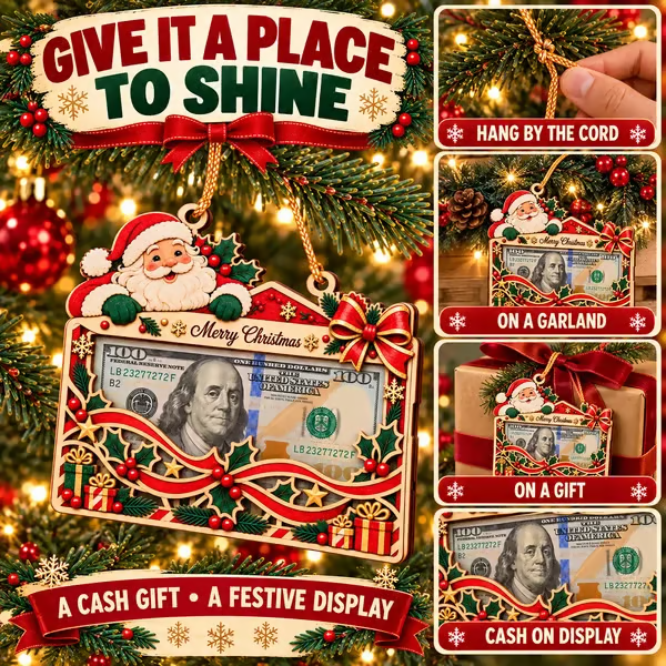 🎄💵 Wooden Christmas Money Gift Holder Ornament – A Fun & Festive Way to Gift Cash 🎁✨
