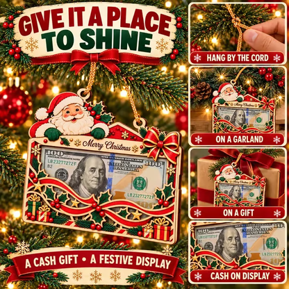 🎄💵 Wooden Christmas Money Gift Holder Ornament – A Fun & Festive Way to Gift Cash 🎁✨