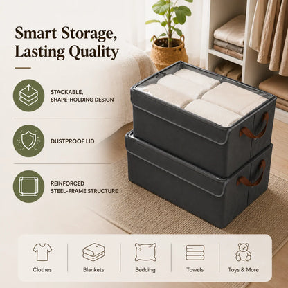 Fold & Stack Dustproof Storage Basket