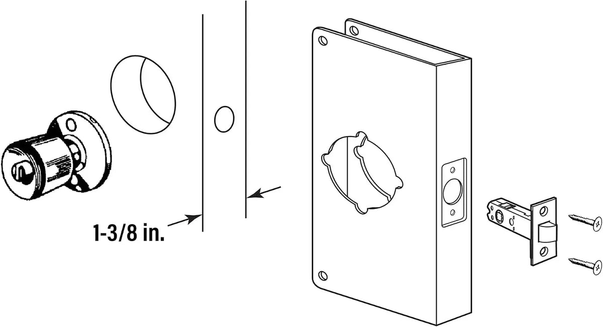 Door Lock Reinforcement Plate 🔒 – Wraparound Single & Double Bore Options