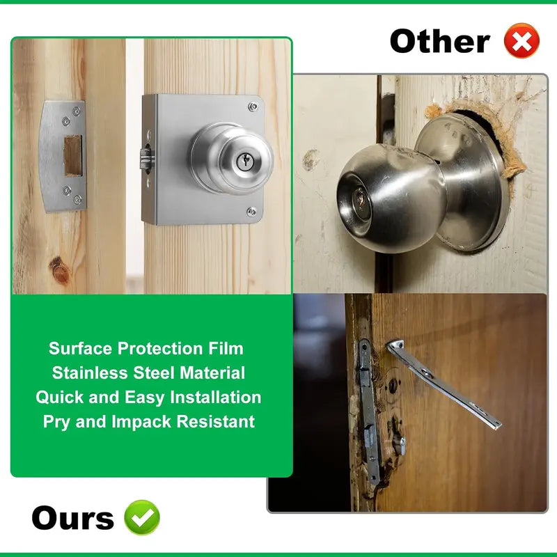 Door Lock Reinforcement Plate 🔒 – Wraparound Single & Double Bore Options