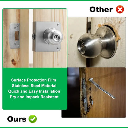 Door Lock Reinforcement Plate 🔒 – Wraparound Single & Double Bore Options